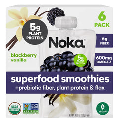 NOKA empaque frontal sabor mora vainilla que muestra diseño y beneficios