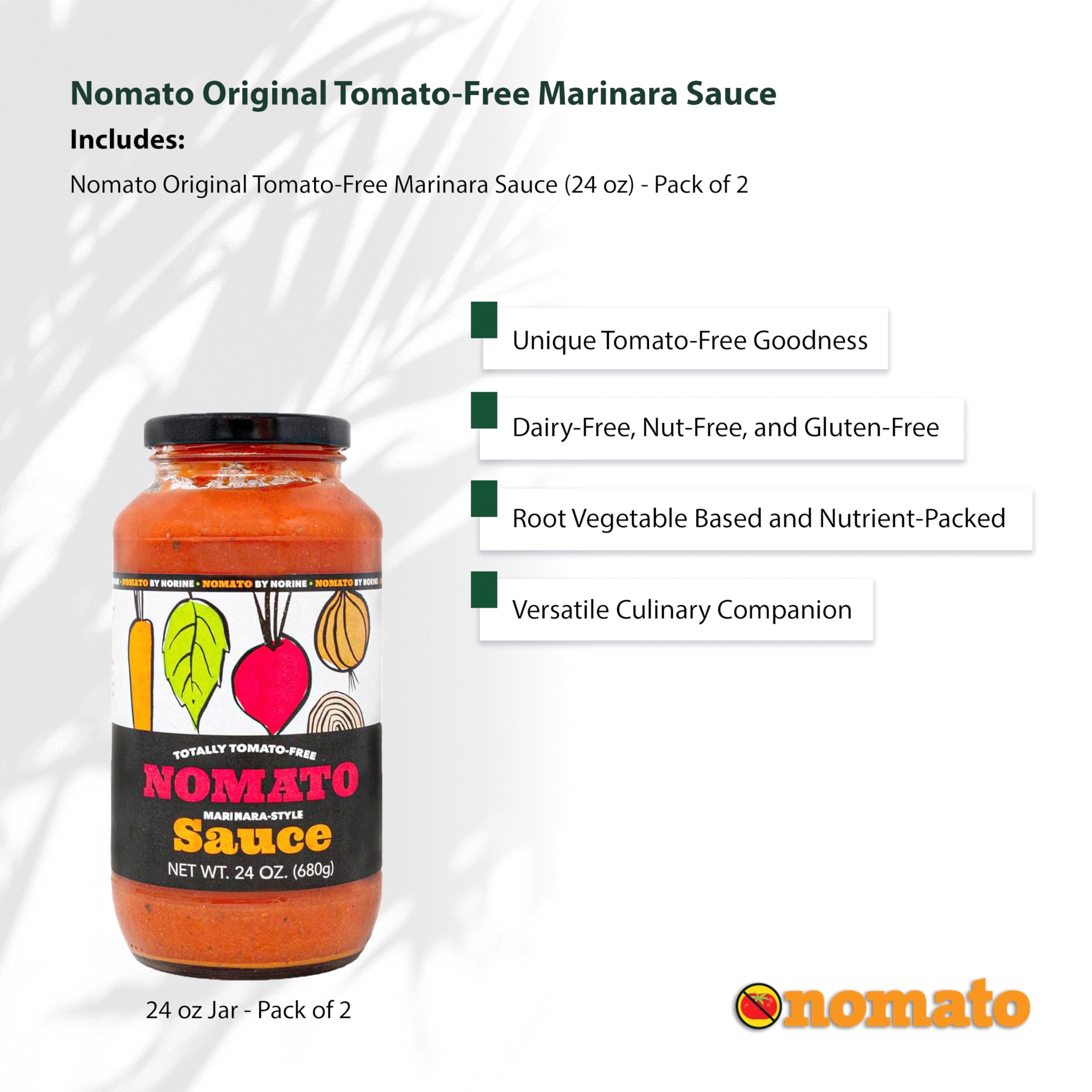 Nomato servido sobre pizza recién horneada, marca Nomato realza sabor sin tomates