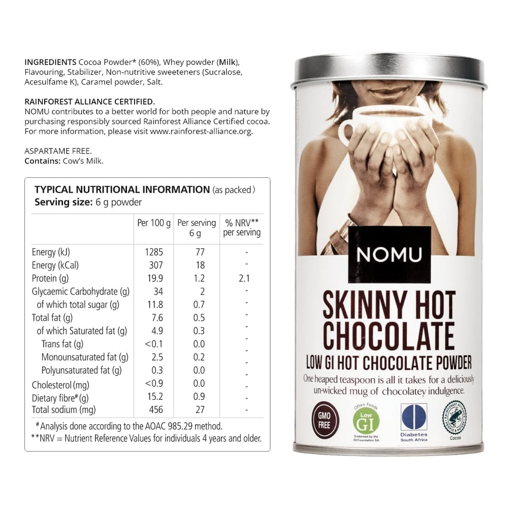 NOMU polvo fino 60% cacao en primer plano para mezcla uniforme