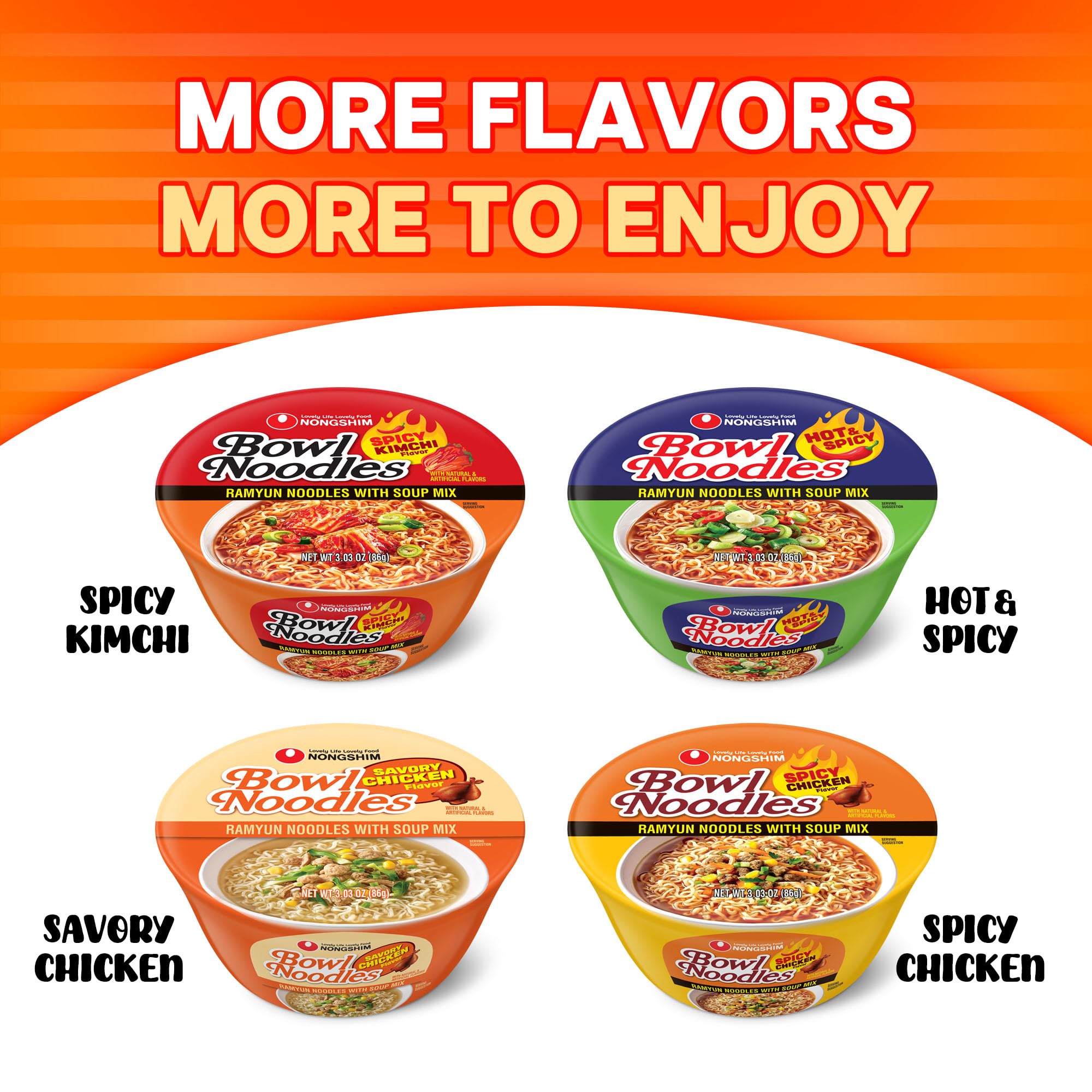 Nongshim paquete de 12 unidades apiladas para despensa y conveniencia