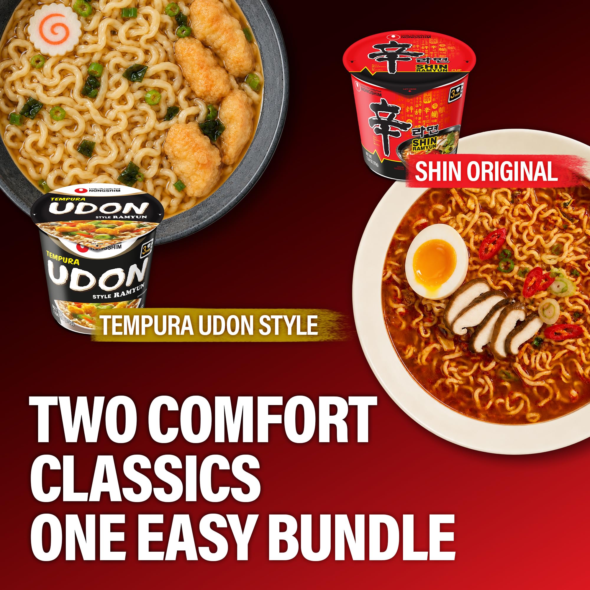 Nongshim Shin Ramyun etiqueta y ingredientes visibles para identificación