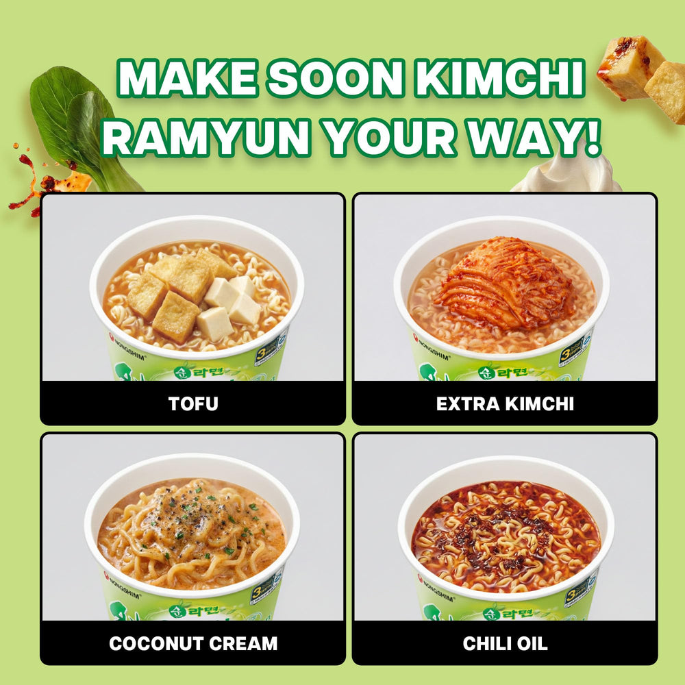 Nongshim comparación de tamaño con mano para evaluar porción práctica