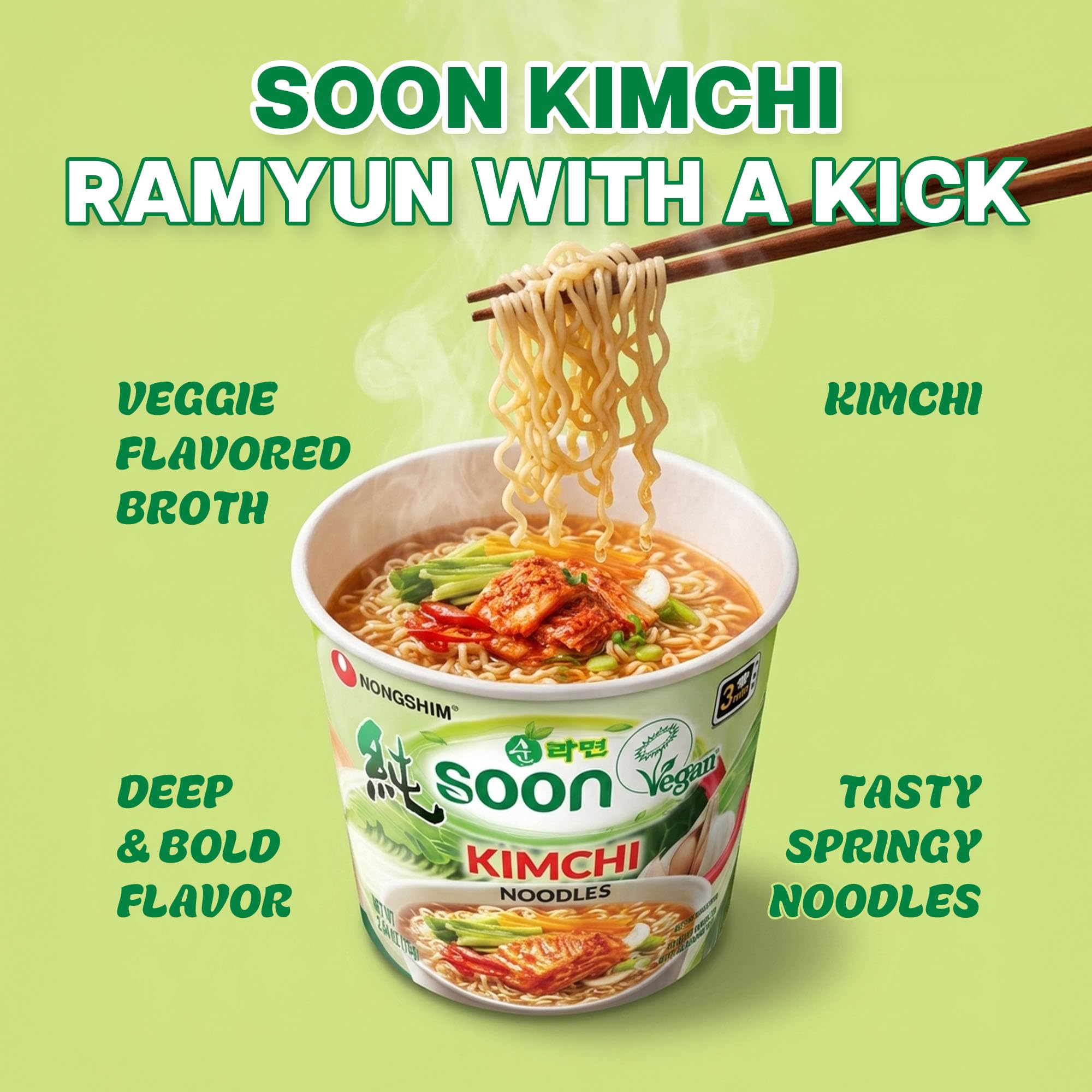 Nongshim etiqueta lateral con ingredientes y ventaja vegana clara