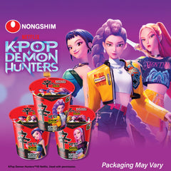 Nongshim tapa abierta mostrando fideos secos listos y práctico