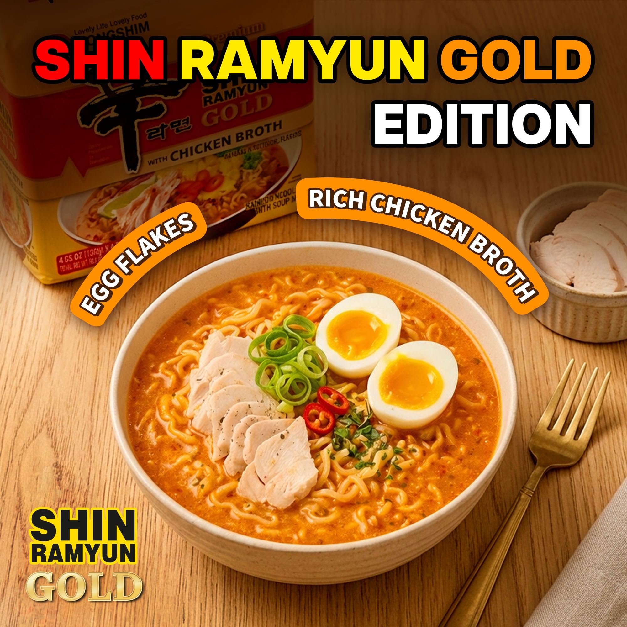 Nongshim zoom en textura del fideo elástico, garantiza masticación firme