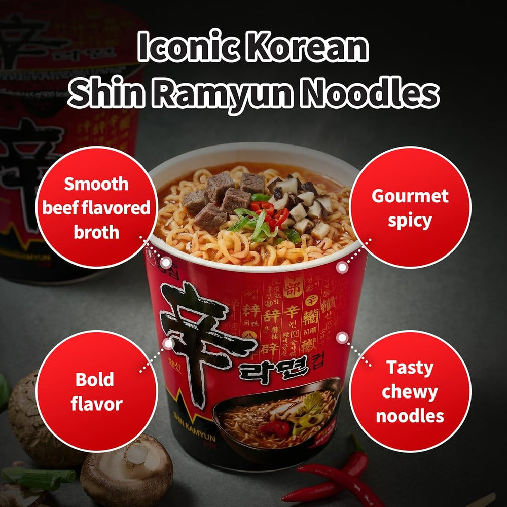 Nongshim shiitake y zanahoria deshidratada aportando textura