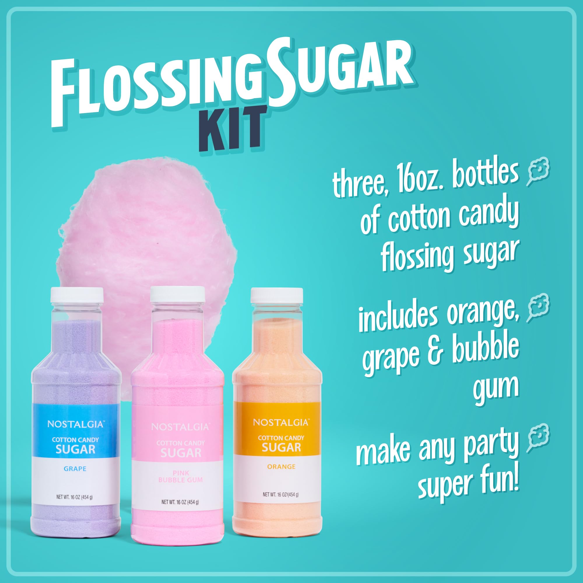 Nostalgia detalle de la textura del azúcar flossing para resultados esponjosos