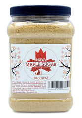 Nova Maple Sugar frente del envase mostrando presentación de 3 libras y pureza