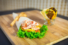 NUCO wrap relleno con verduras como opción baja en carbohidratos