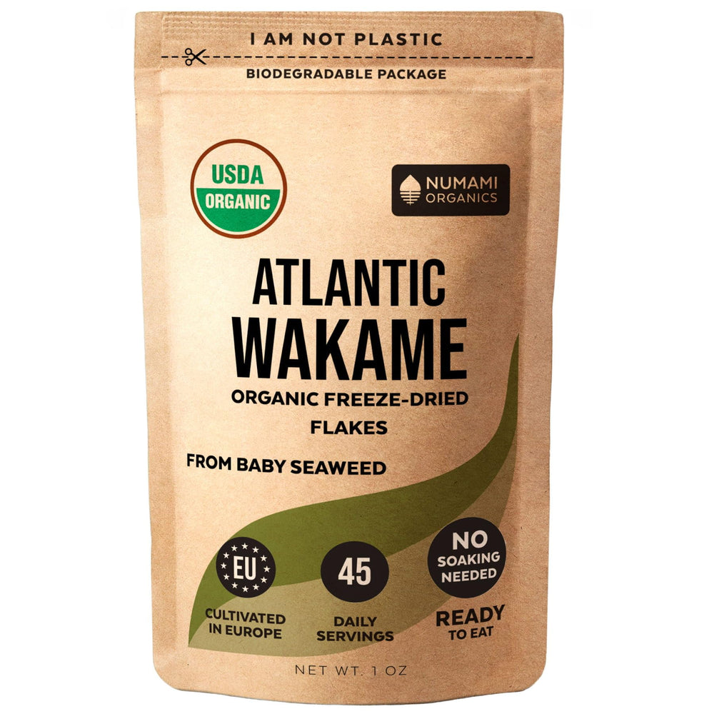 Numami wakame paquete frontal muestra 45 porciones y conveniencia