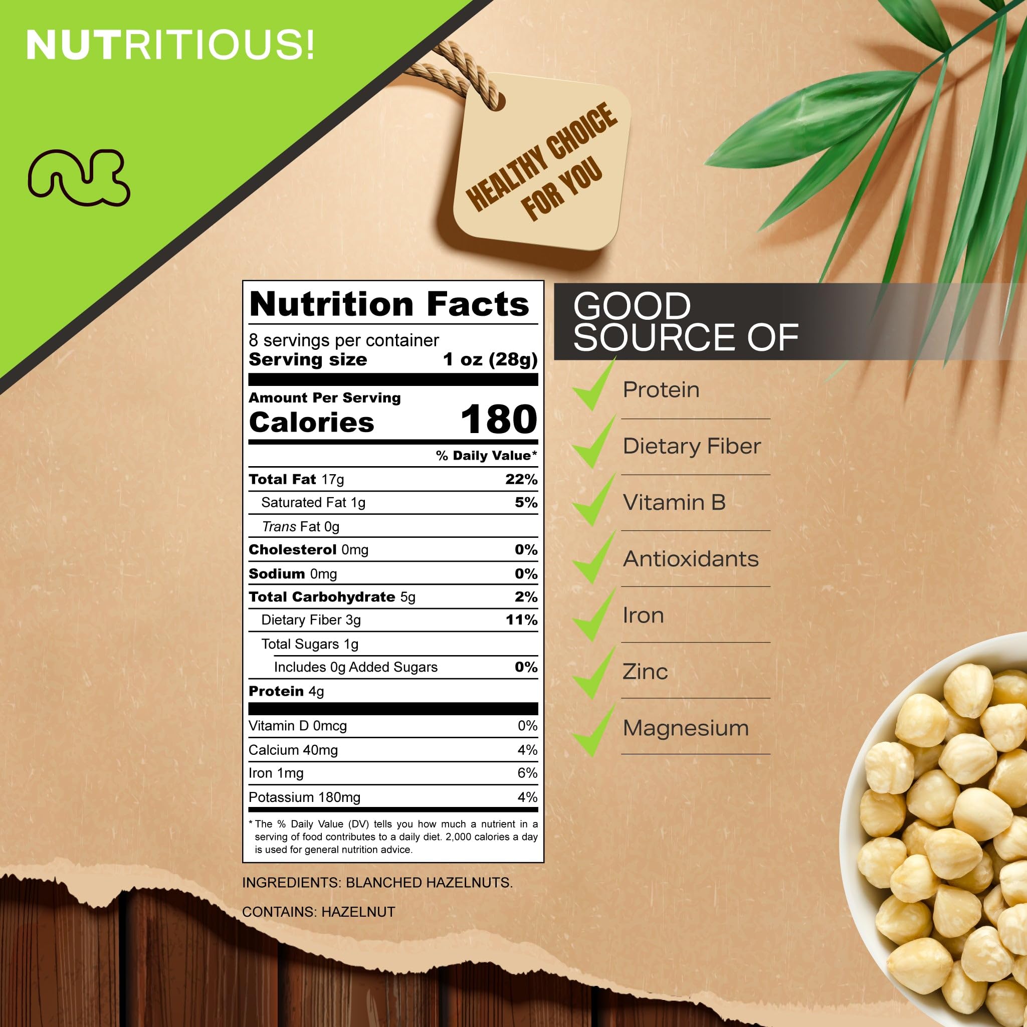 Nut Cravings avellanas en un bol listas para cocinar y facilitar recetas