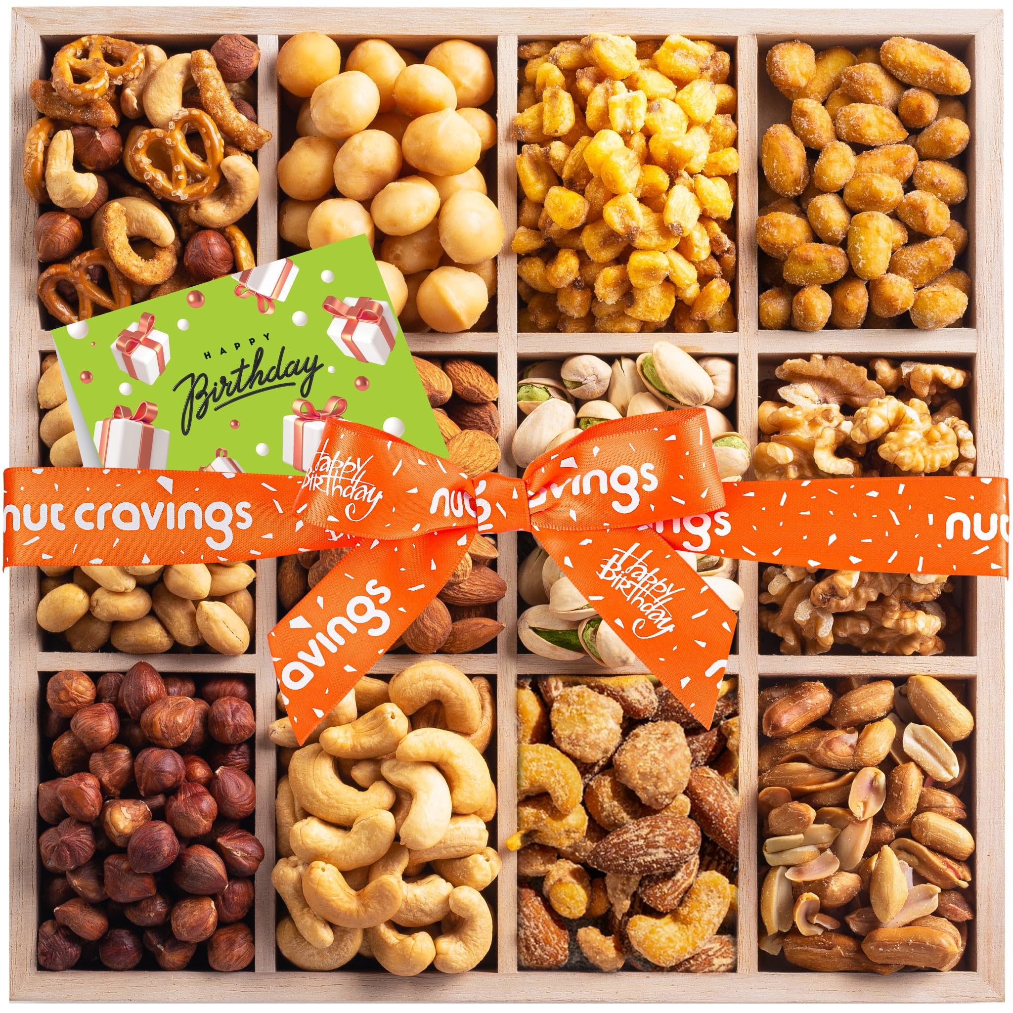 Nut Cravings bandeja frontal con 12 compartimentos lista para regalar