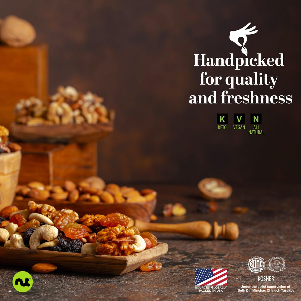 Nut Cravings avellanas en mano para comparar tamaño y consistencia grande