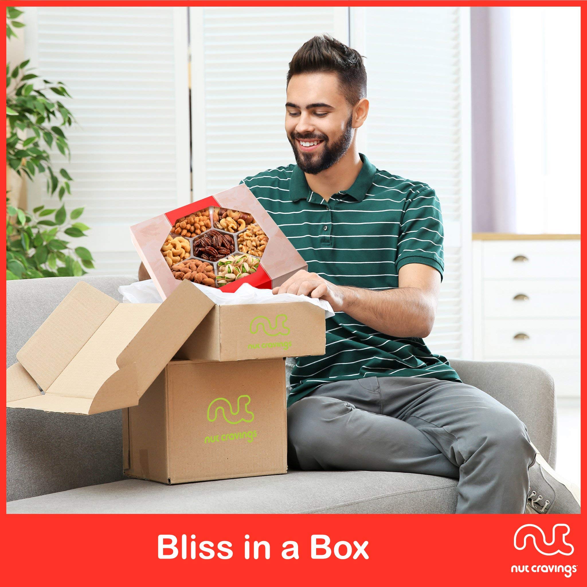 Nut Cravings embalaje con mensaje personalizado listo para envío directo