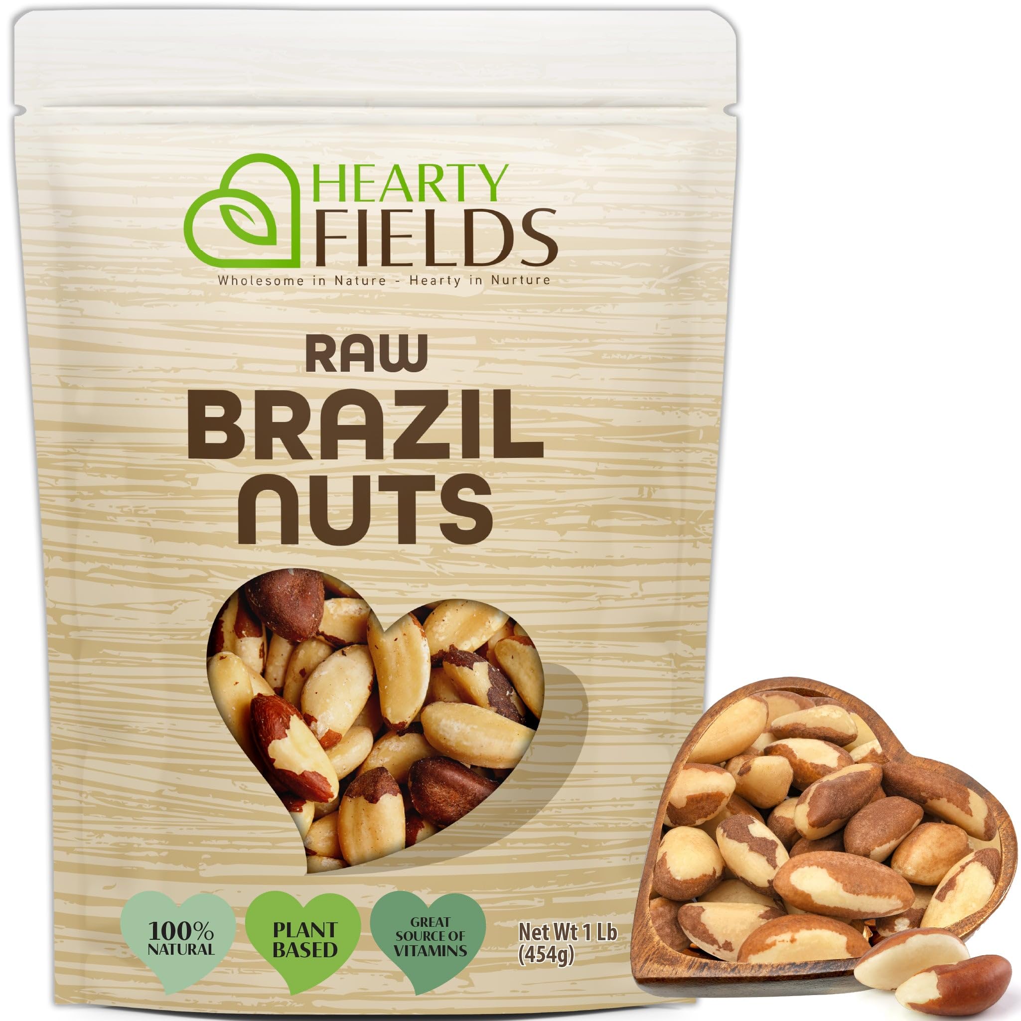 Nut Cravings paquete Hearty Fields frente mostrando 16 oz y calidad