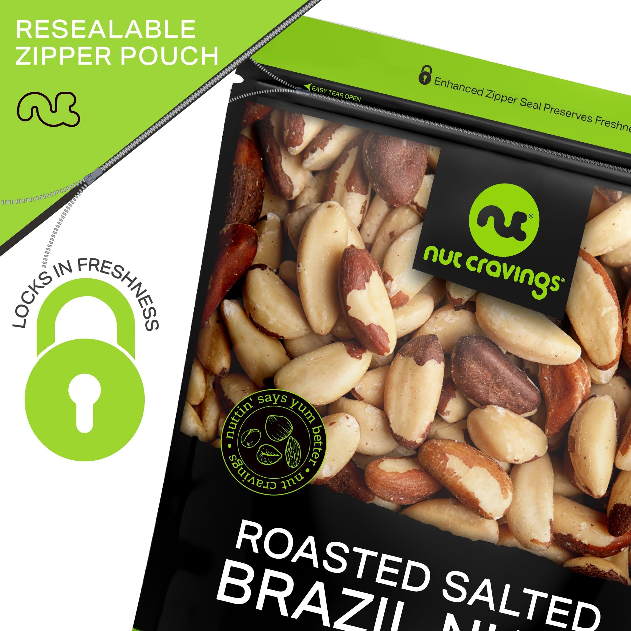 Nut Cravings nueces junto a regla para comparar tamaño real