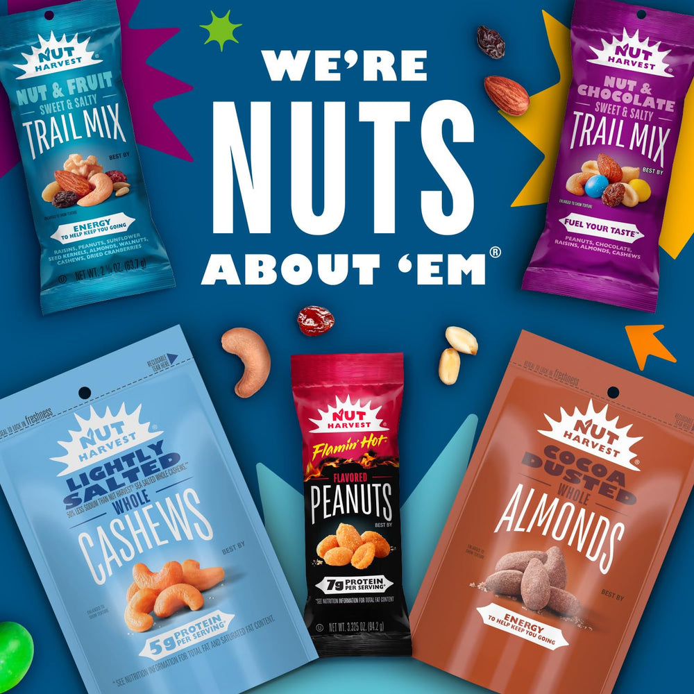 Nut Harvest bolsa abierta con textura crujiente y mezcla apetecible