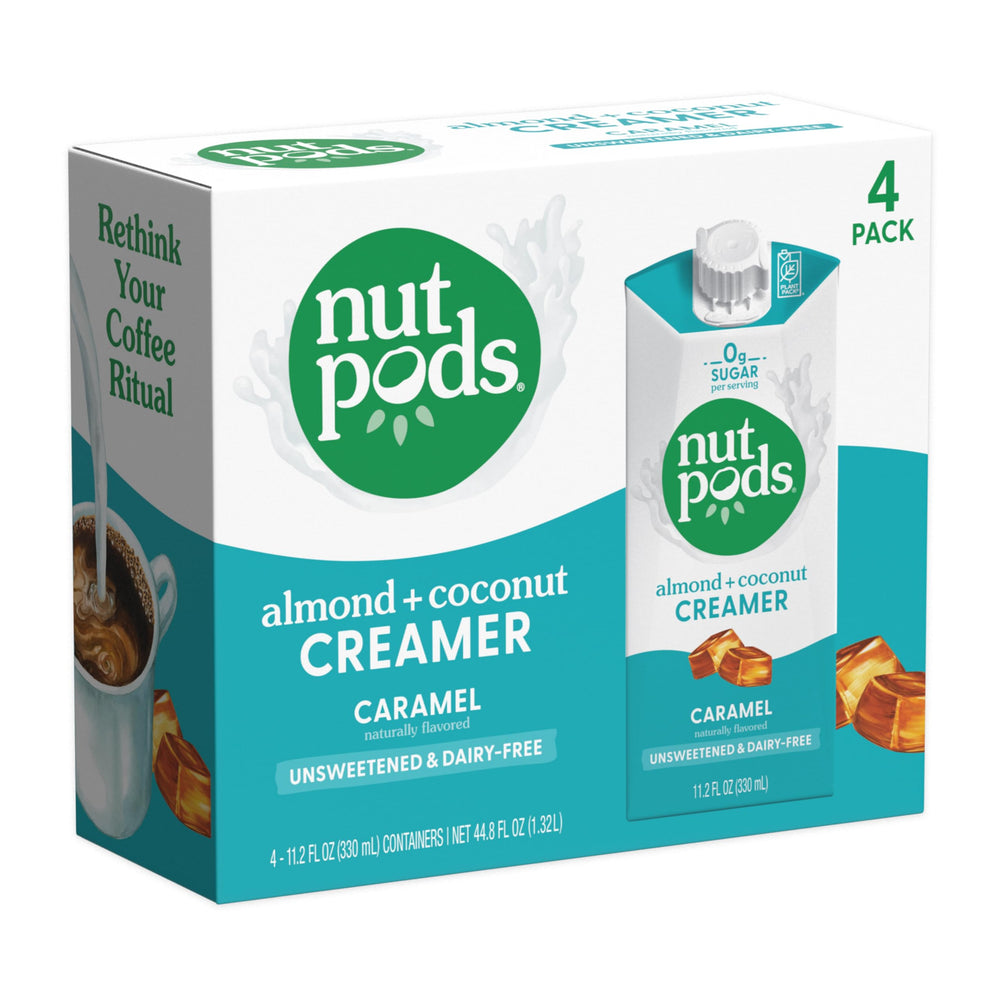 nutpods envase frontal con diseño y beneficio de crema sin azúcar
