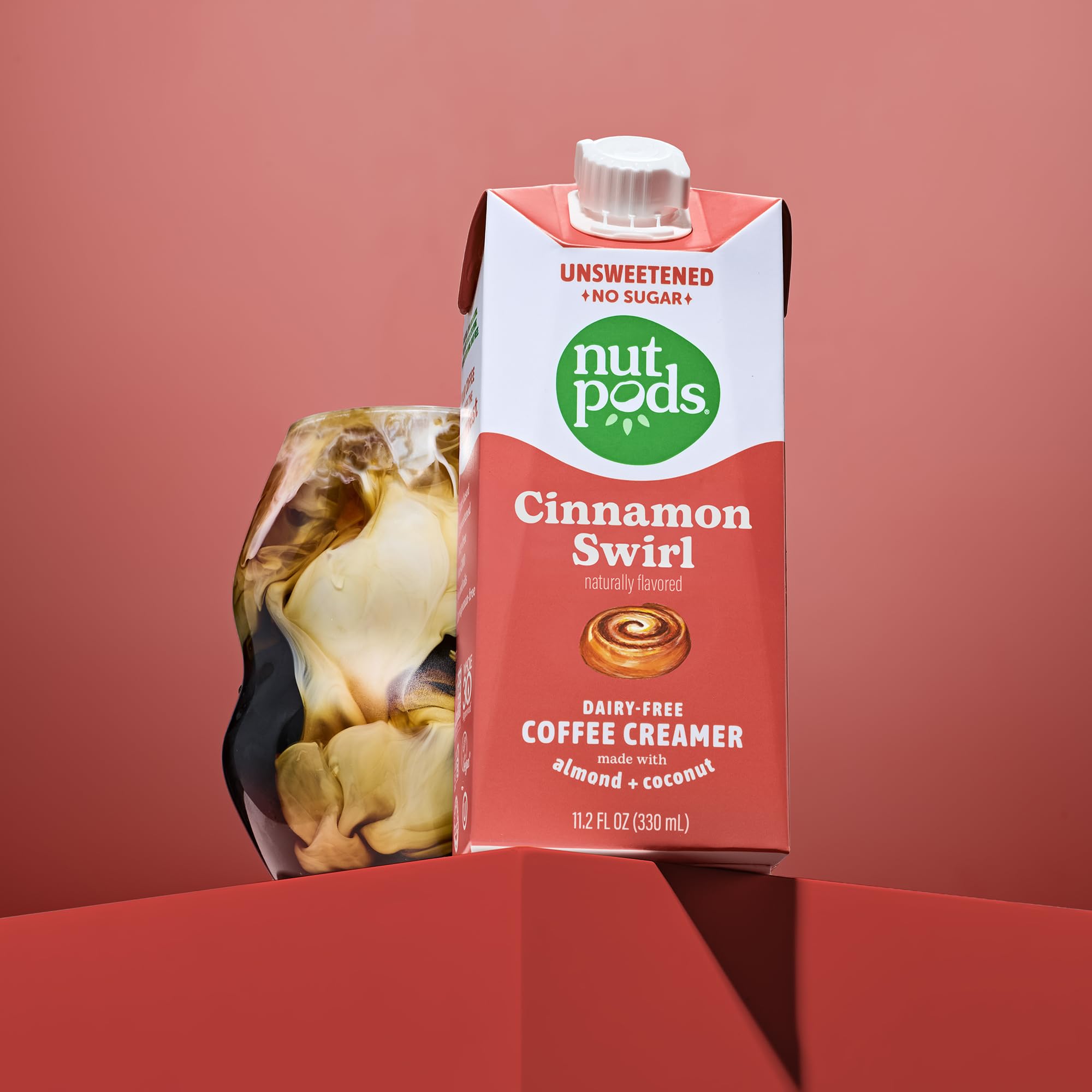 nutpods etiqueta con ingredientes y beneficios para dietas, información clara