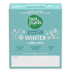 nutpods envase 11.2oz junto a una taza para comparar tamaño práctico y portable