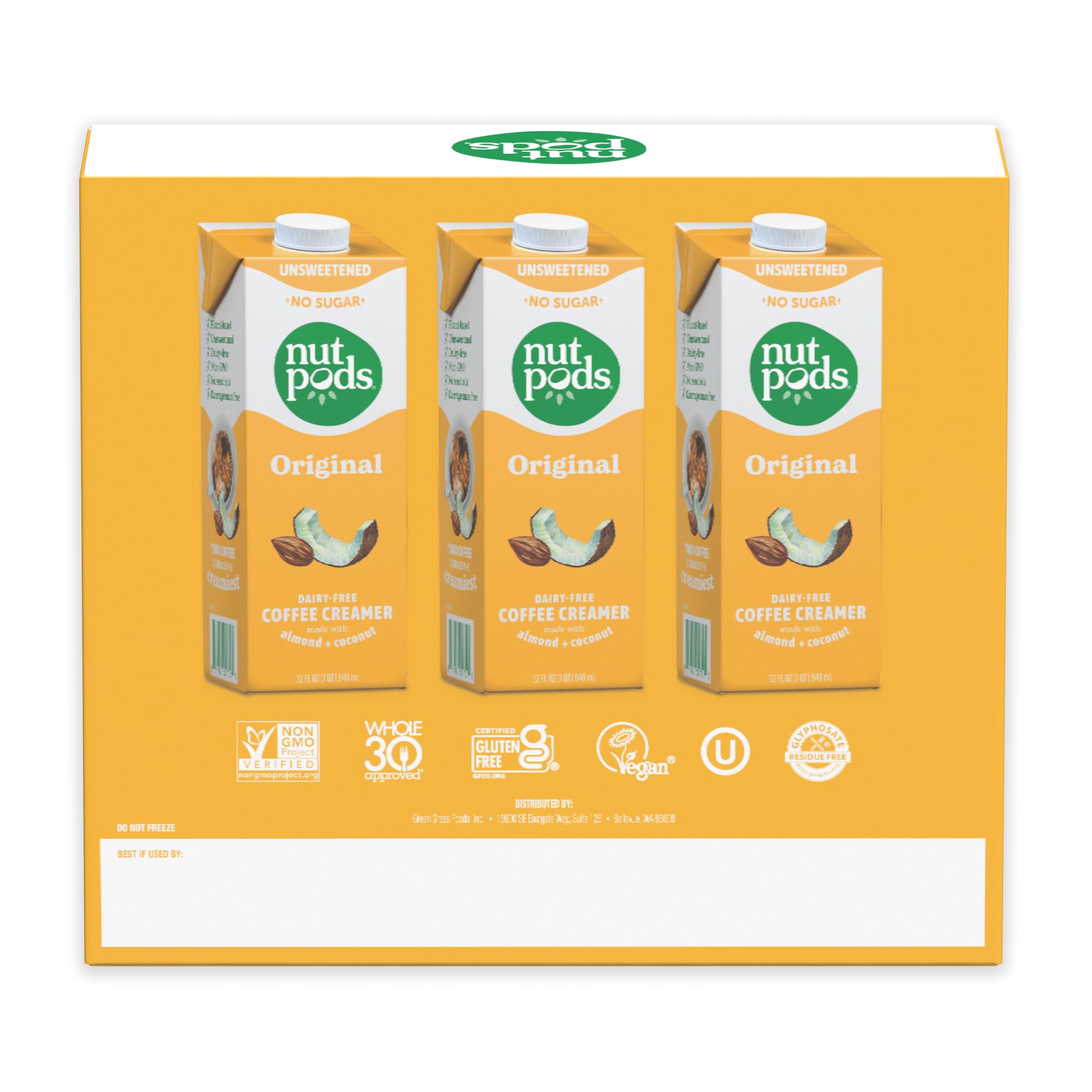 nutpods etiqueta con ingredientes destaca sin azúcares