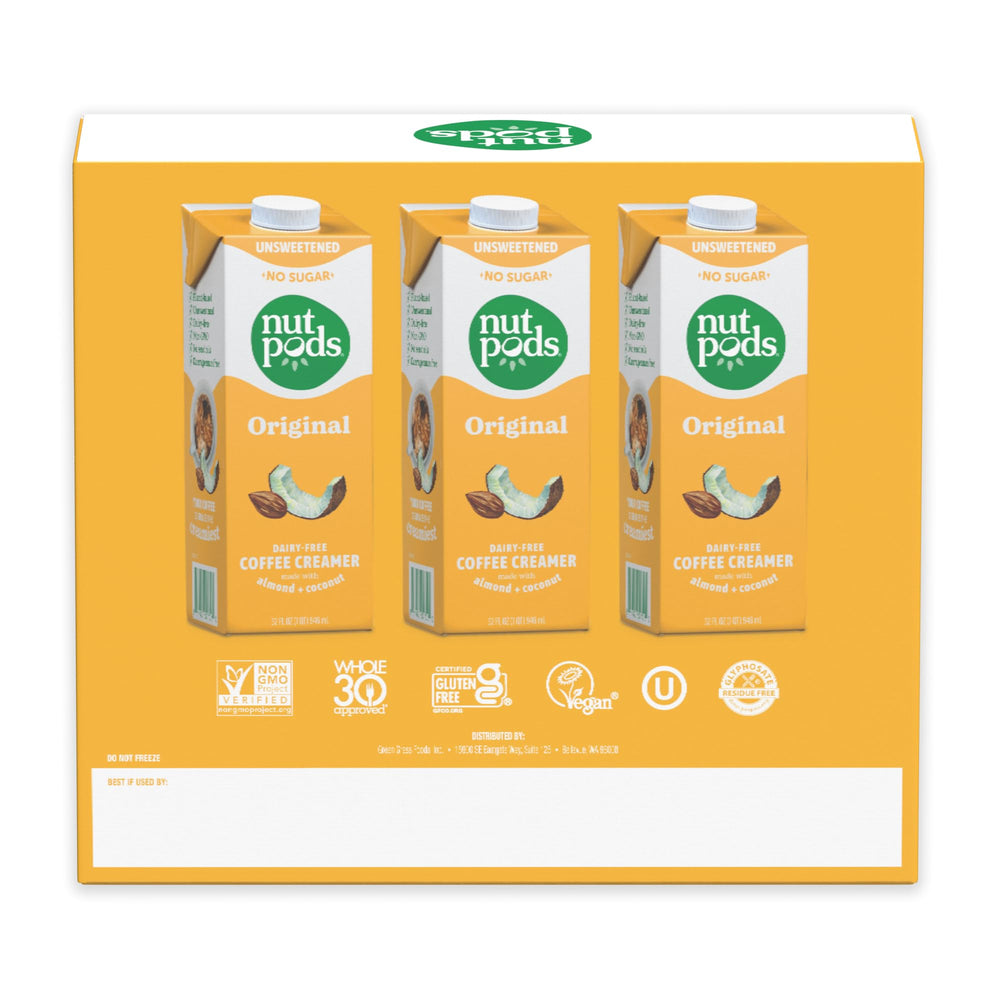 nutpods etiqueta con ingredientes destaca sin azúcares