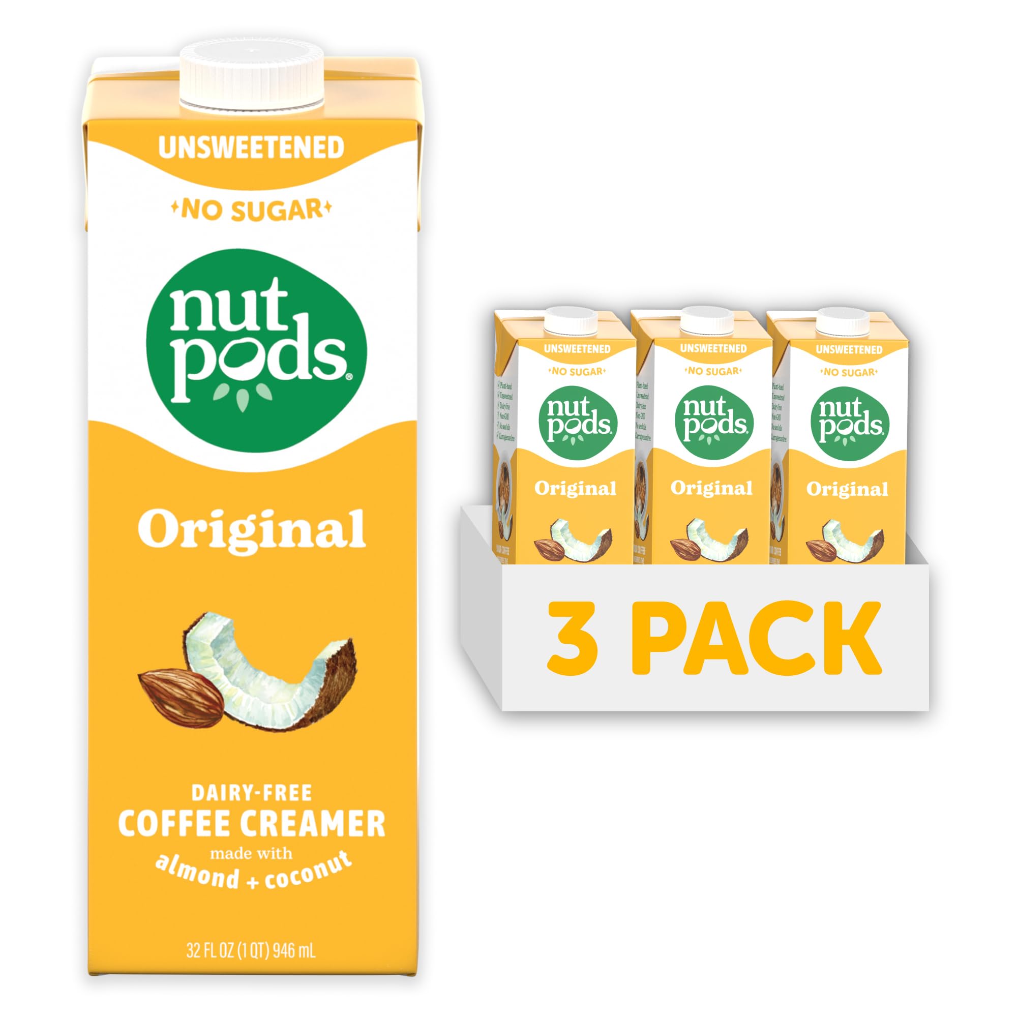 nutpods envase frontal 32oz mostrando marca y conveniencia