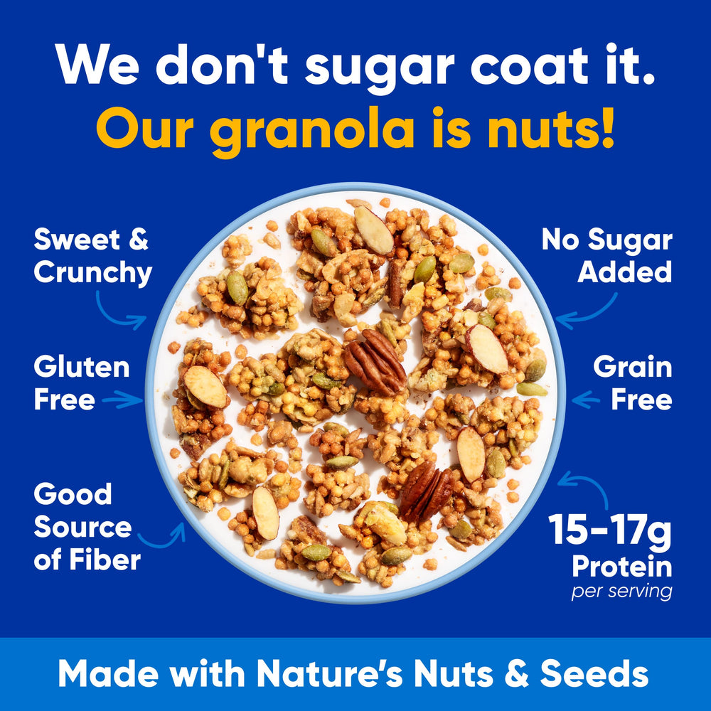 NuTrail bol con leche y granola, desayuno nutritivo rápido