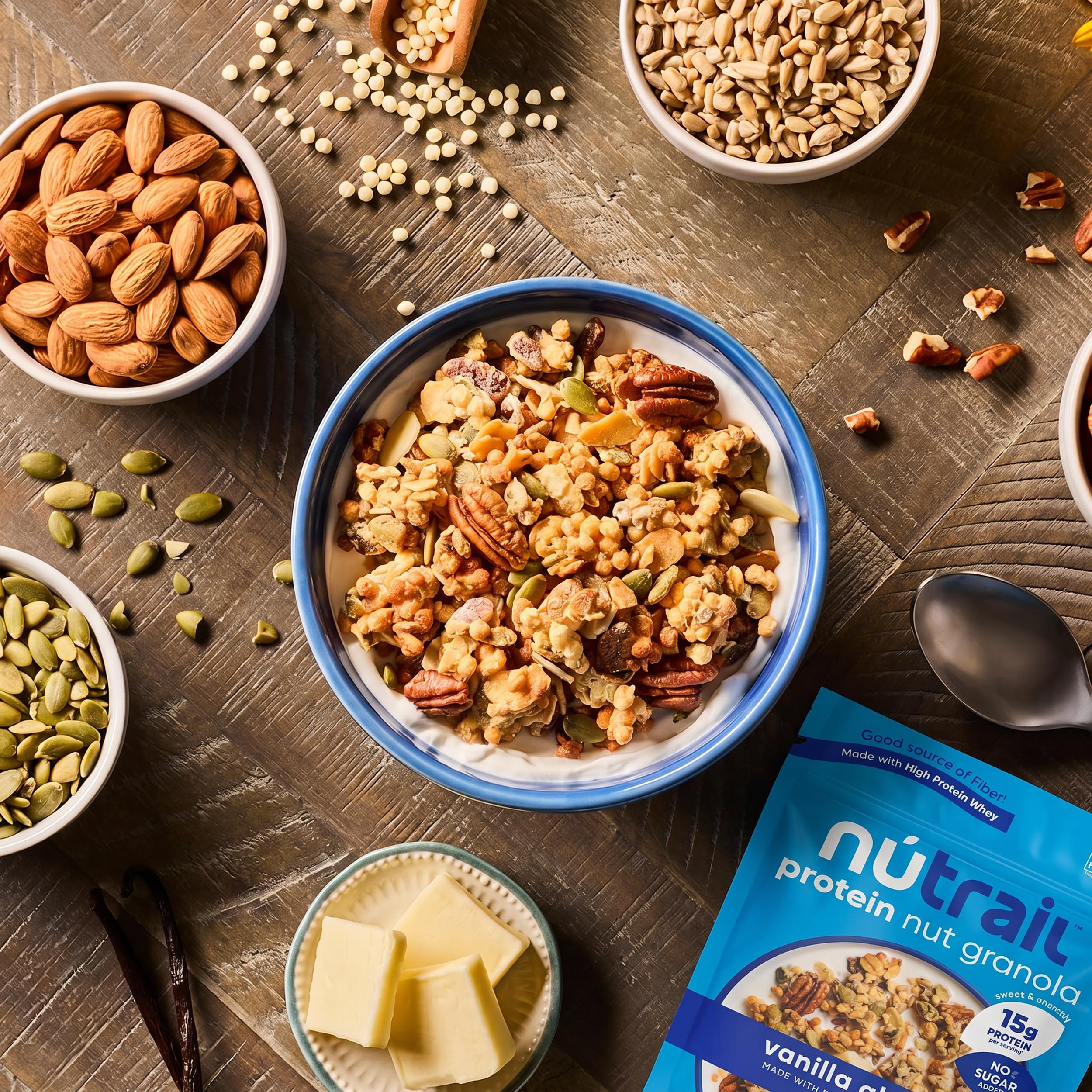 NuTrail topping sobre yogur que añade textura y proteína