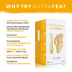 Nutra Tea detalle de lemongrass y jengibre secos listos para infusionar