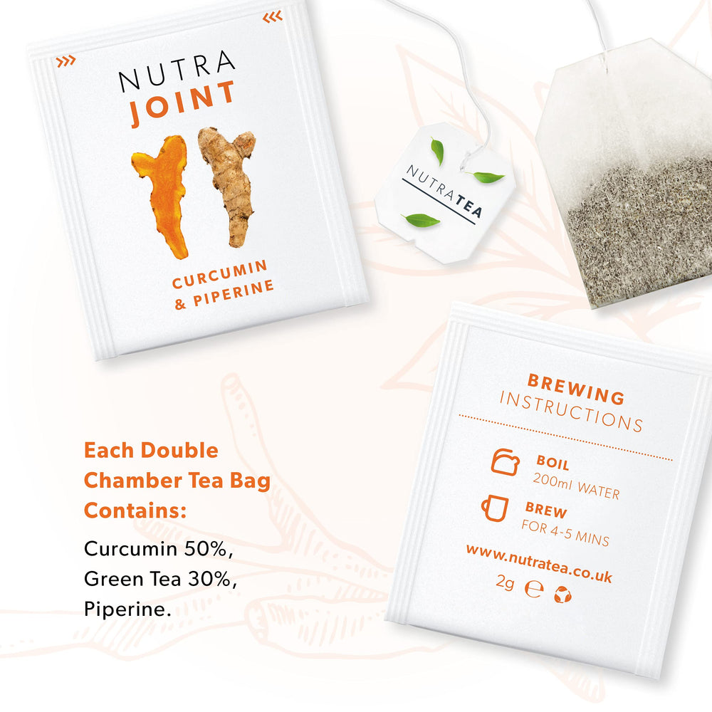 Nutra Tea bolsita en taza liberando color y aroma reconfortante