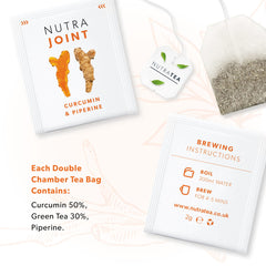 Nutra Tea bolsita en taza liberando color y aroma reconfortante