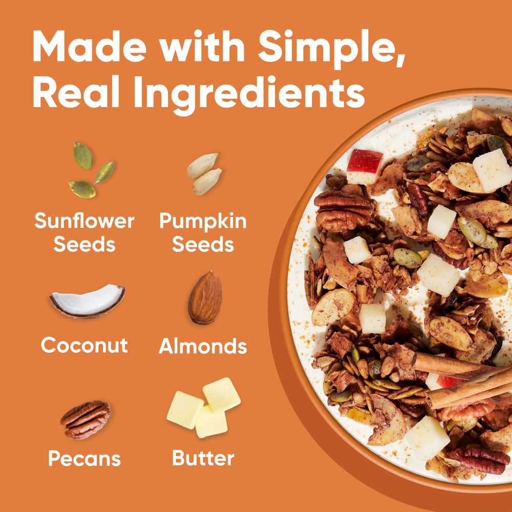 NuTrail semillas y frutos secos dispersos, ingredientes naturales visibles