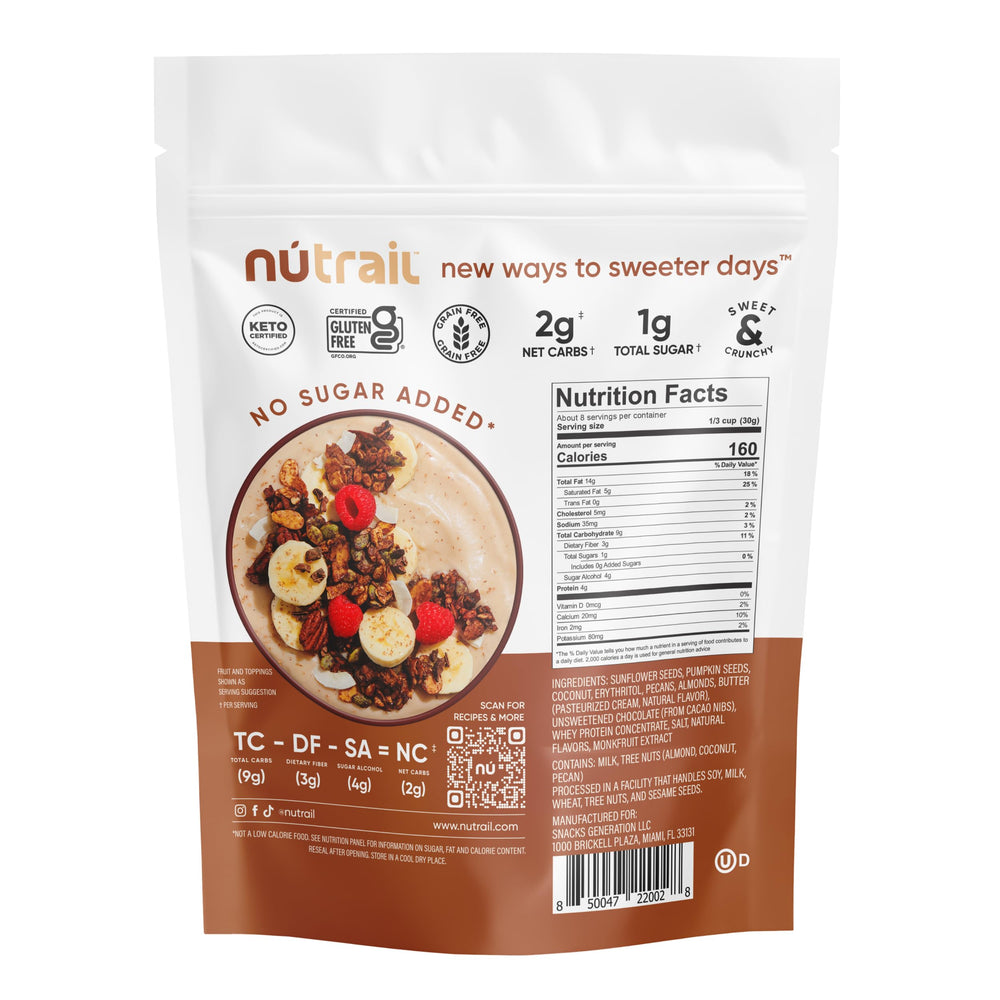 NuTrail escena lifestyle en mesa de desayuno saludable