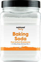 Nutricost envase frontal del bicarbonato de 2 lb mostrando etiqueta clara y tamaño