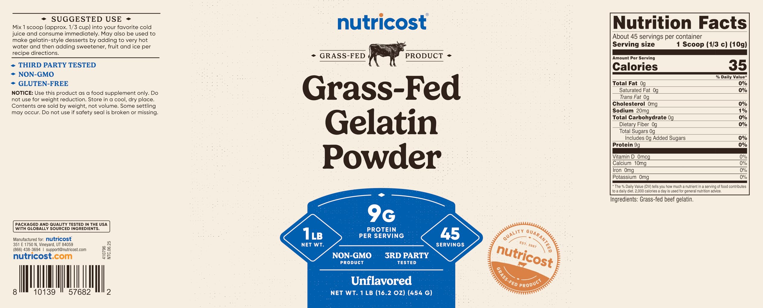 Nutricost producto en cocina, versátil para recetas y postres caseros