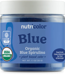 Nutricost Nutricolor azul envase frontal mostrando etiqueta clara y tamaño