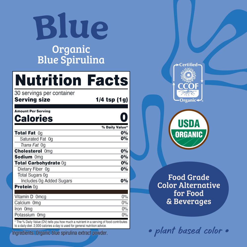 Nutricost Nutricolor textura del polvo de espirulina azul para mezclar fácilmente