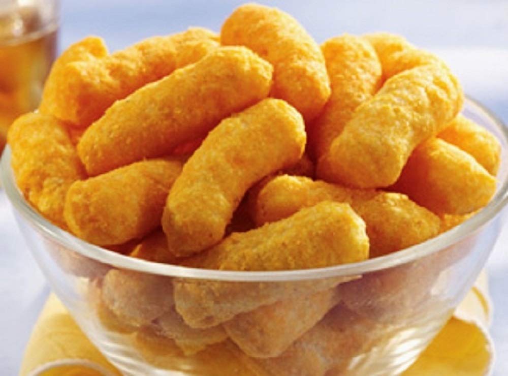 Nutrisystem empaque frontal de Cheese Puffs, porciones listas y convenientes