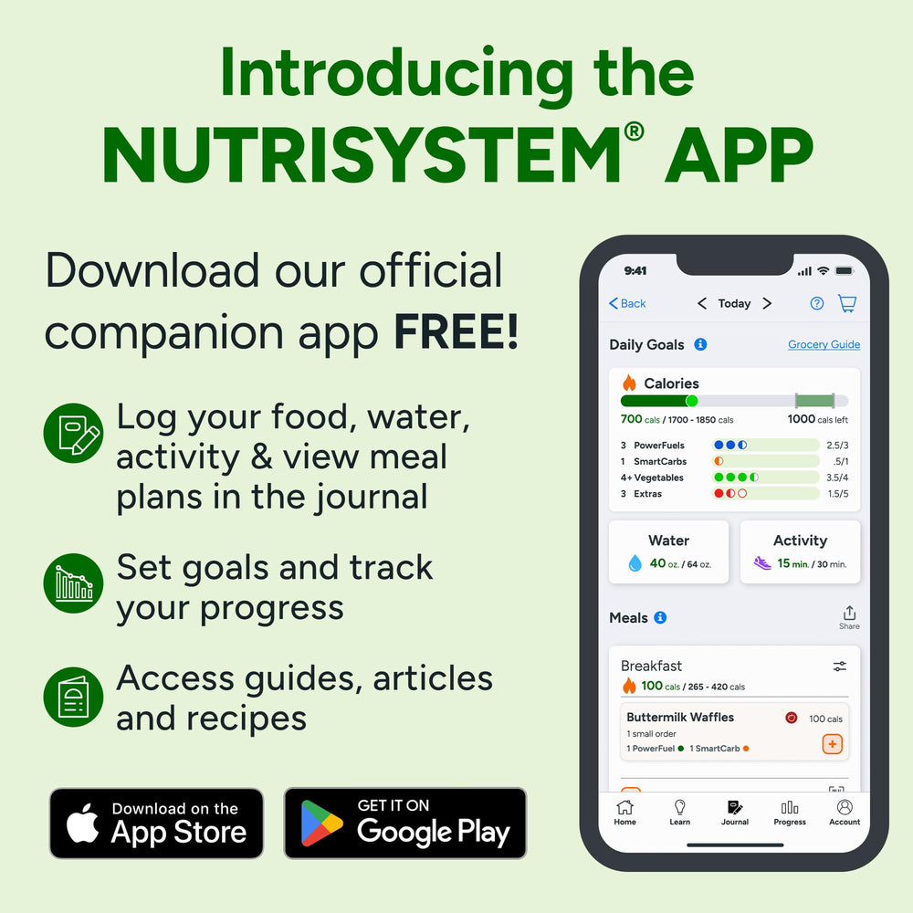 Nutrisystem etiqueta ingredientes resaltando fibra y ausencia de edulcorantes artificiales