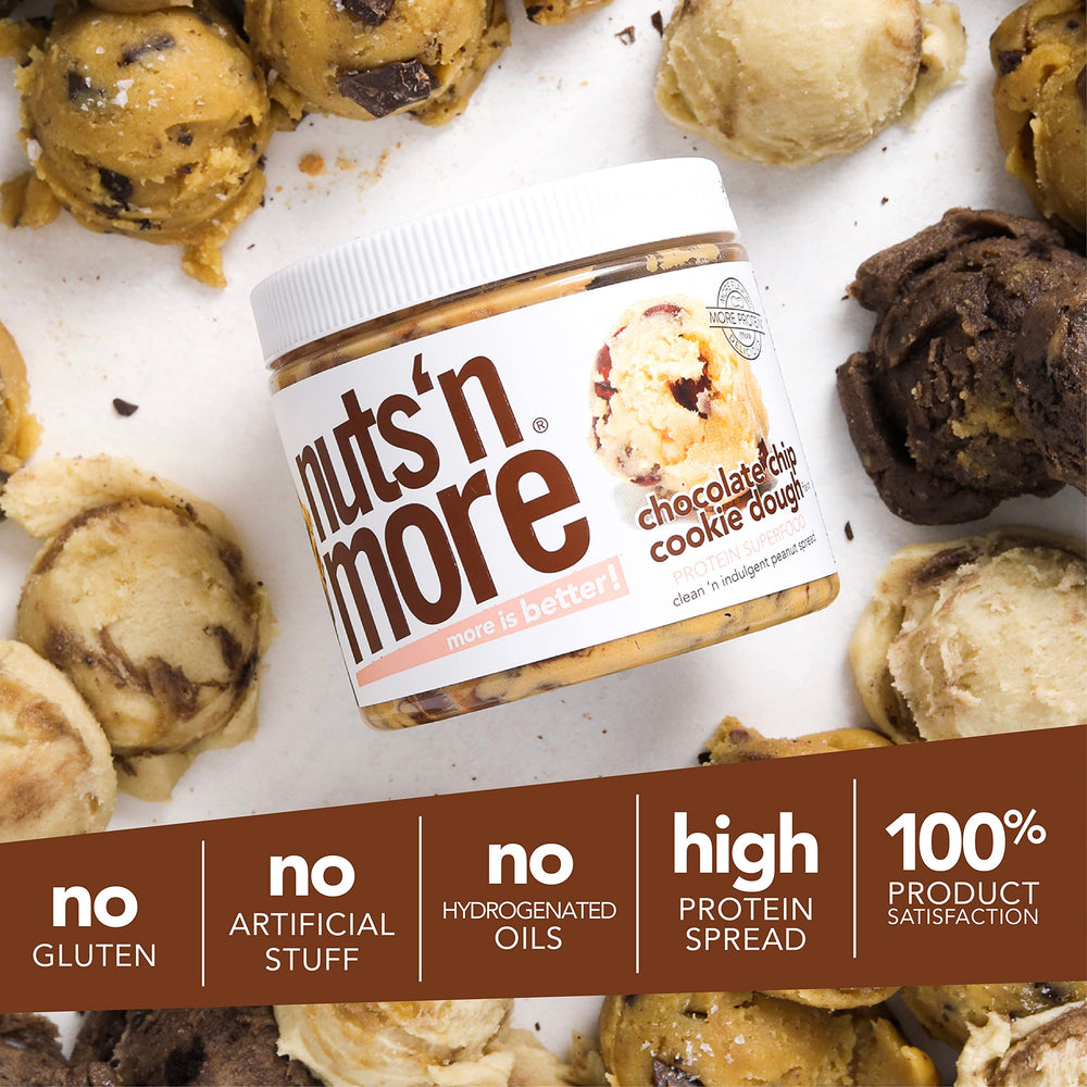 Nuts 'N More cacahuates, aislado de suero y linaza como ingredientes clave
