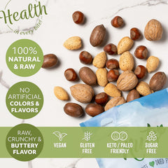 NUTS U.S. nueces peladas mostradas junto a cáscaras, fácil preparación y uso