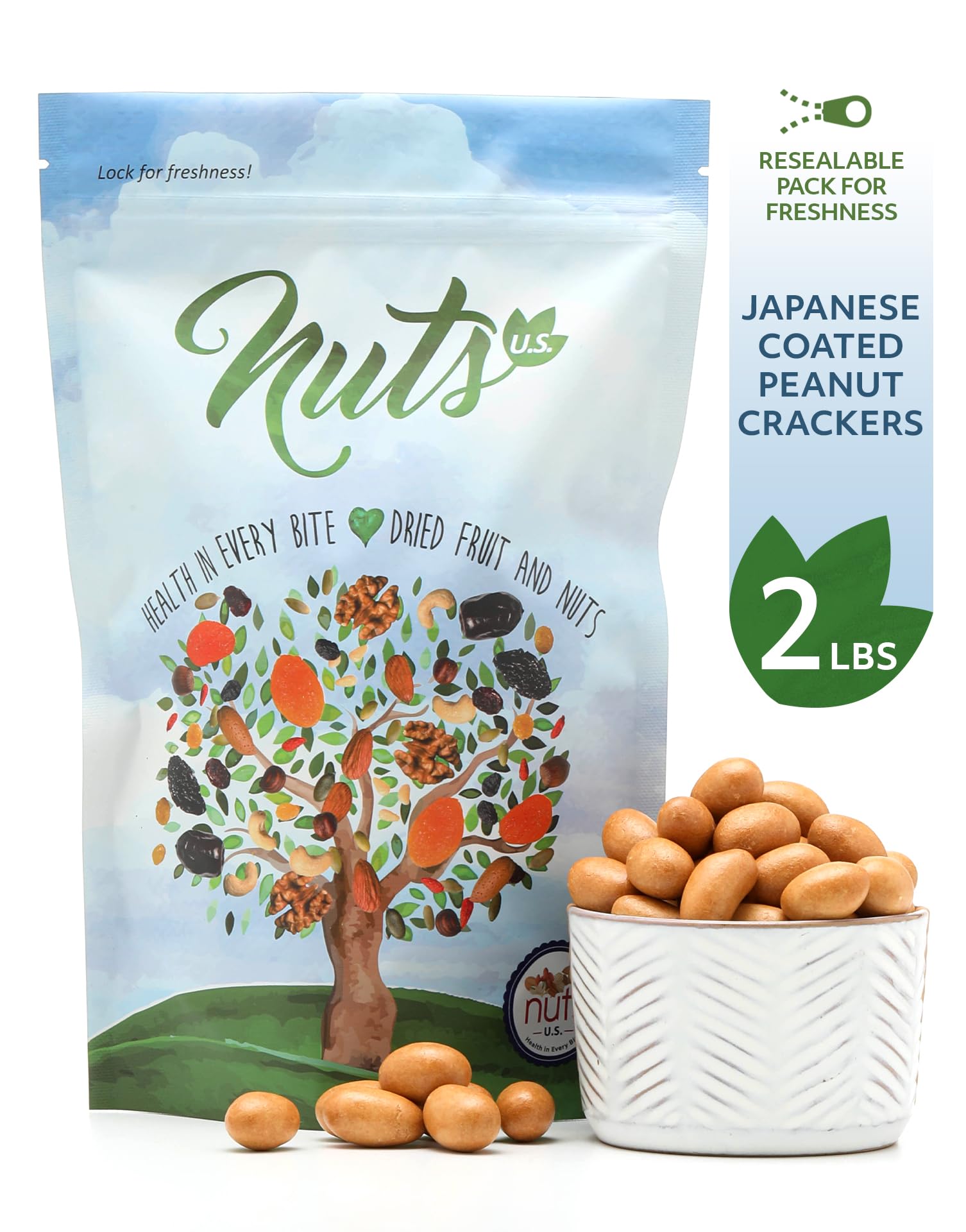 NUTS - U.S. primer plano del recubrimiento crujiente sabor soja y textura