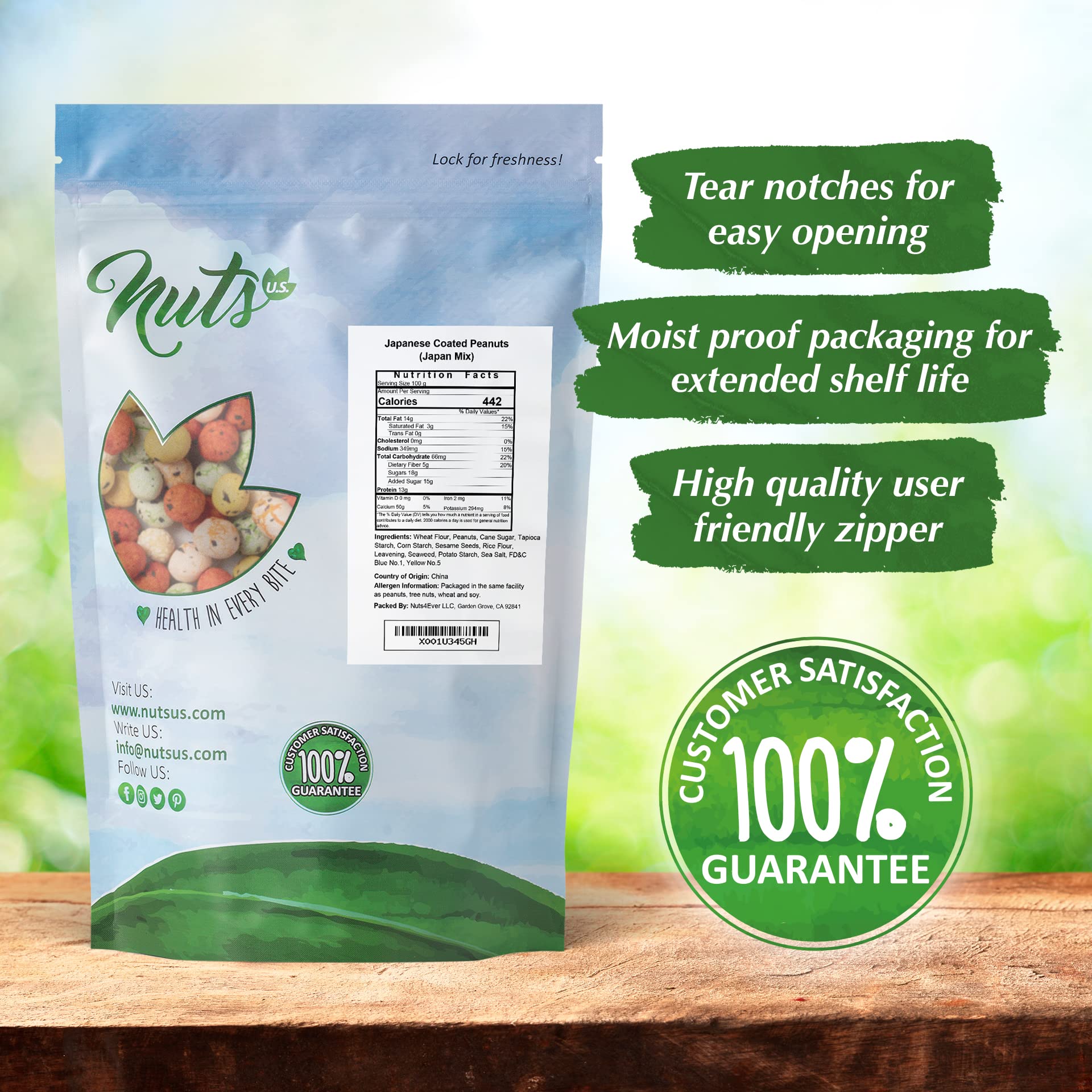 NUTS - U.S. cacahuates en bol listos para compartir y disfrutar