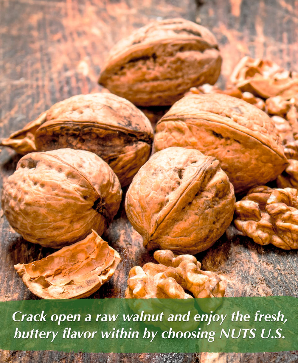 NUTS U.S. nueces en una cocina junto a receta, inspirando uso culinario versátil