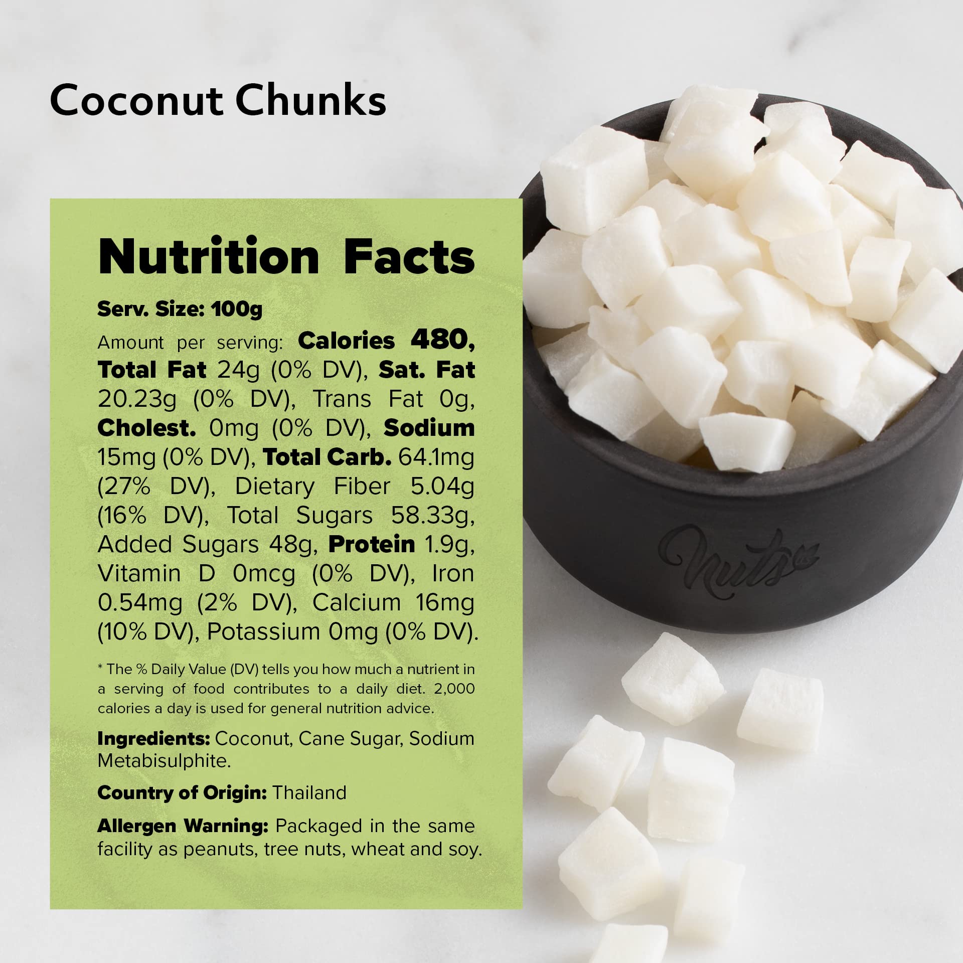 NUTS U.S. etiqueta nutricional y origen empacado en EE. UU. para confianza