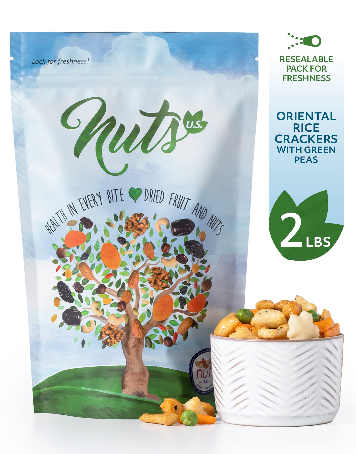 NUTS U.S. textura crujiente de galleta horneada para un bocado ligero