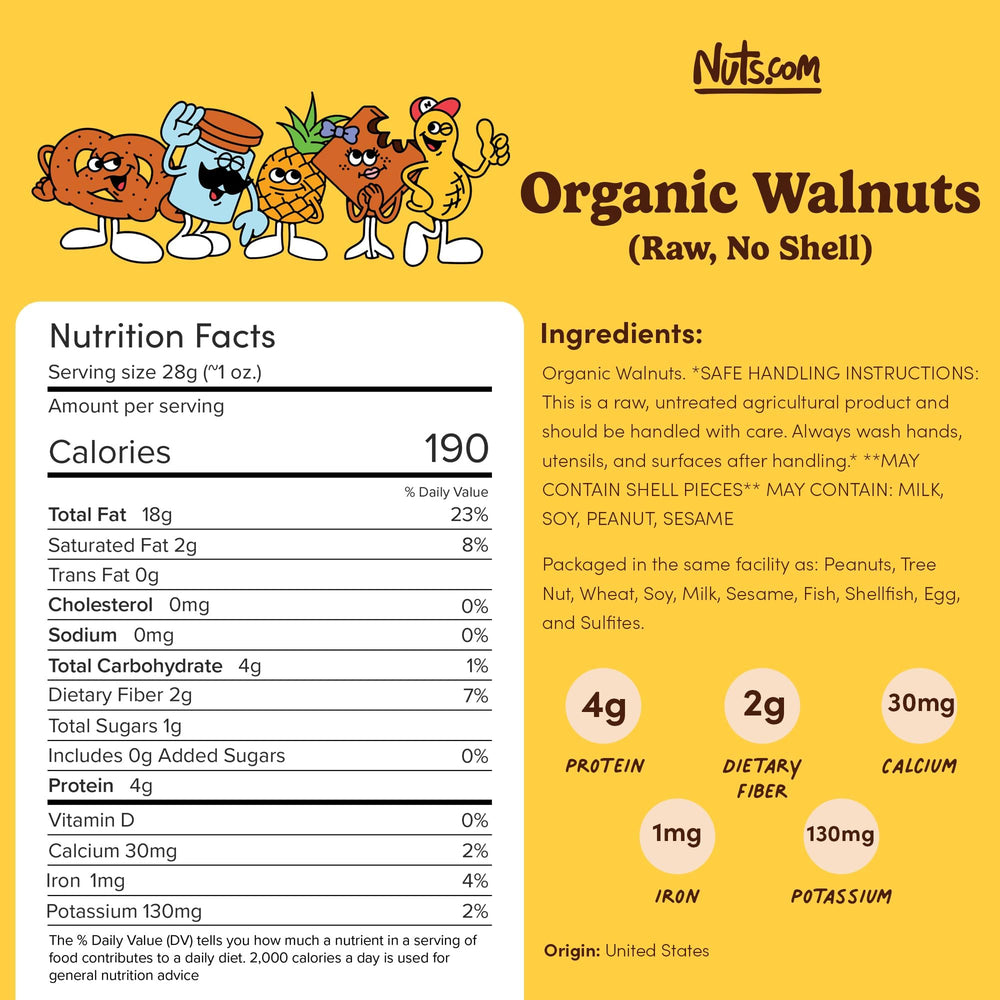 Nuts.com primer plano de nueces con tono mantecoso y sabor intenso