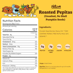 Nuts.com primer plano de la textura crujiente de las pepitas para ver calidad