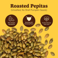 Nuts.com pepitas añadidas sobre ensalada aportando crocancia y frescura